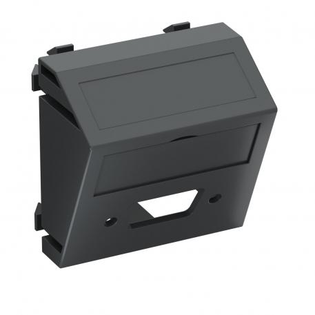 Multimediaträger für VGA / D-Sub9 Steckverbinder, 1 Modul, Auslass schräg schwarzgrau; RAL 7021