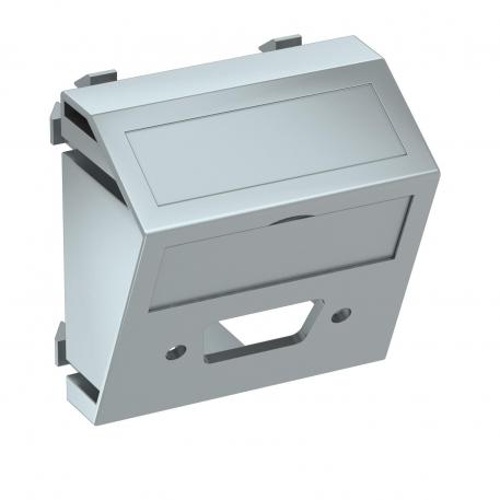 Multimediaträger für VGA / D-Sub9 Steckverbinder, 1 Modul, Auslass schräg alu lackiert
